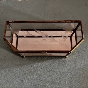 Beautiful etched glass and brass mirrors display box